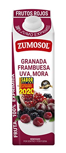 Zumosol Zumo Exprimido 100% de Frutos Rojos: Granada, Frambuesa, Uva y Mora, 1L, 1 unidad