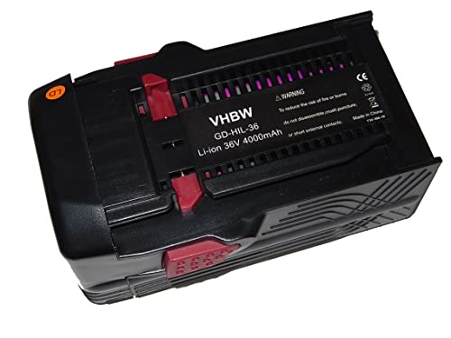 vhbw Batería Recargable reemplaza Hilti B36, 418009, 2203932, B36V para Herramientas eléctricas (4000 mAh, Li-Ion, 36 V)