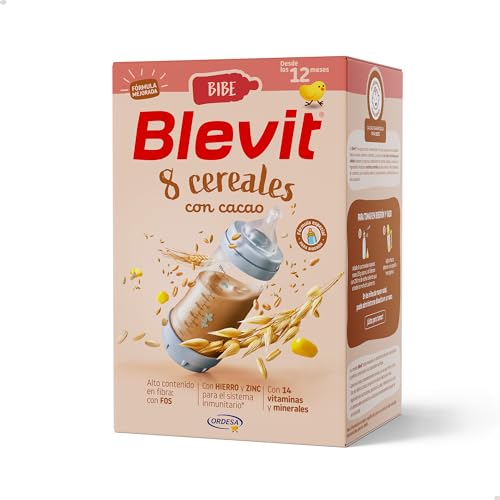 Blevit Bibe 8 Cereales con Cacao | 500g | Papilla para Bebé desde los 12 meses - 14 Vitaminas y Minerales