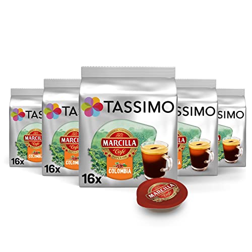 TASSIMO Marcilla Café Colombia - 5 paquetes de 16 cápsulas: Total 80 cafés - Amazon Exclusive