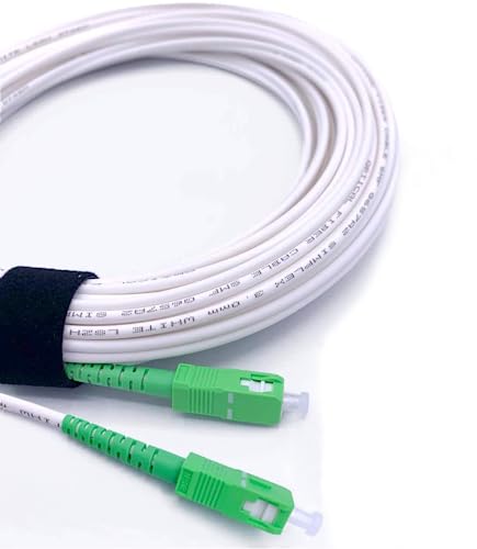 Elfcam® - 3m Fibra óptica Cable SC/APC a SC/APC monomodo simplex 9/125µm LSZH, Blanco/Verde (3M)