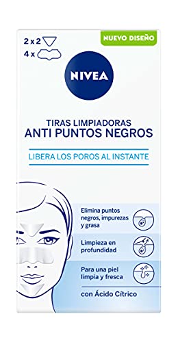 NIVEA Tiras Limpiadoras Anti Puntos Negros (8 unidades), limpiador de poros para eliminar puntos negros e impurezas de forma rápida y cómoda, tiras de limpieza facial