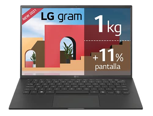 LG Gram 14Z90P-G.AA89B - Ordenador Portátil ultrafino de 35,56cm (14') IPS WUXGA (Intel Core i7-1165G7, 16GB RAM, 1TB SSD, Gráfica Iris Xe 4K UHD, Windows 11 Home), color Negro - Teclado QWERTY