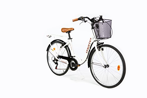 Moma Bikes City Classic 26'- Bicicleta Paseo, Aluminio , Cambio Shimano TZ-50 18 vel., Blanco