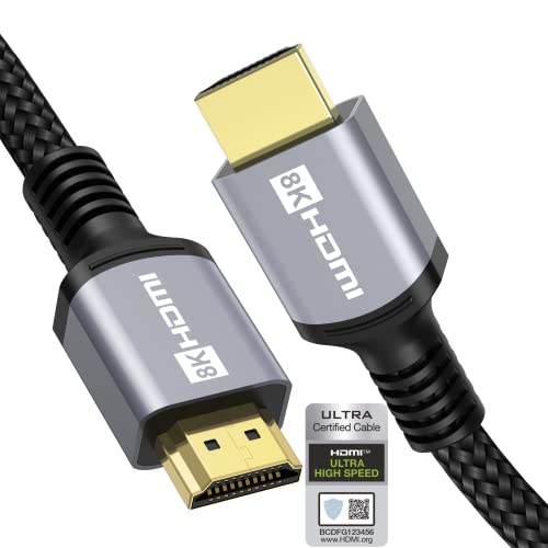 Anhuicco Cable HDMI 2.1 4K 8K HDR Certificado 2 Metros 48Gbps 8K 10K 60Hz 4K 144Hz 2K 240Hz Full HD 7680p ALLM FreeSync VRR ARC eARC Dolby HDR 10+ HDCP 2.3 Soporte PS5 Xbox Soundbar Real 8K Fire TV