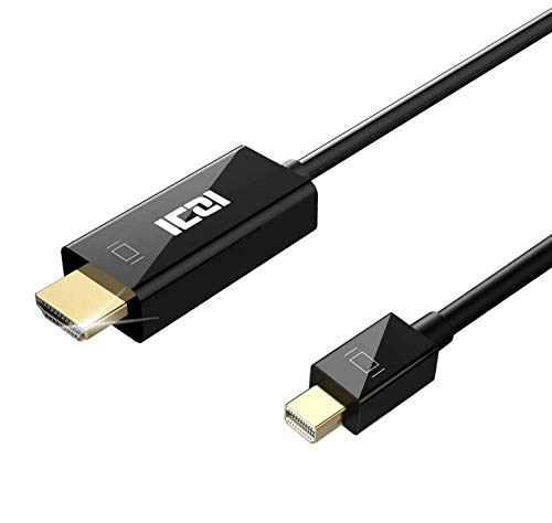 ICZI Cable Mini Displayport a HDMI 1,8m, Adaptador Mini DP a HDMI 1080p Thunderbolt Macho a Macho con Conector Chapado en Oro para Laptop Macbook Air Pro, Surface y Otra Marca