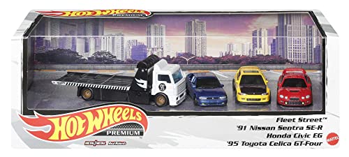 Hot Wheels Premium Set 4 coches de juguete de colección (modelo 4), incluye 3 coches y 1 camión, regalo +3 años (Mattel HCR53)