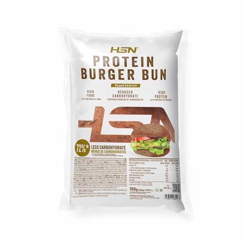 HSN Pan Burger Proteico | 3 Panes de 50 gramos por Envase | 26% Proteínas | Apto Dieta Keto y Apto Recetas Hamburguesas Vegetales | Sin Azúcares Añadidos, Sin OMG, Sin Lactosa