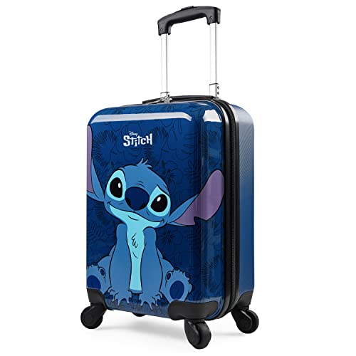 Disney Maleta Niña Stitch Maleta de Viaje Infantil - Cabin Trolley Rígida Ruedas Dobles Multidireccionales Cubierta Plástica Resistente - Equipaje de Mano 49x33x22 (Azul Oscuro Stitch)