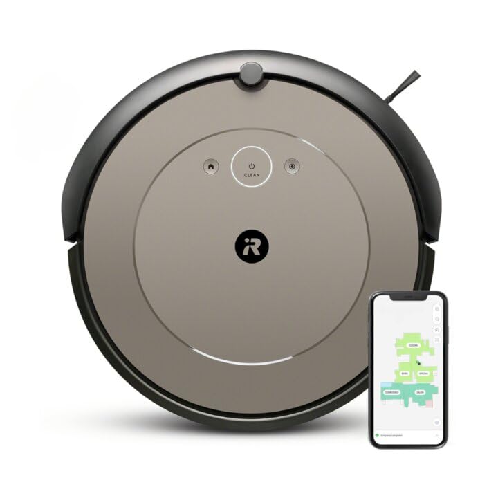 iRobot Robot Aspirador Roomba i1152, Wi-Fi, 2 cepillos de Goma multisuperficie, Ideal Mascotas, Sugerencias Personalizadas, Compatible con tu Asistente de Voz, Color Beige Oscuro