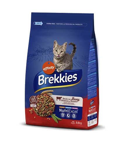 Brekkies Pienso para Gatos con Buey, Verduras y Cereales 3,5kg 3500 g