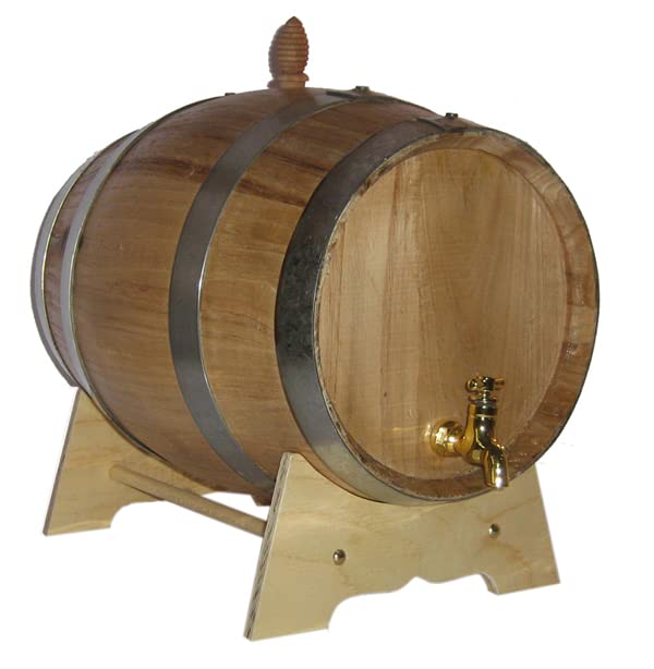 elimo Barril de madera de castaño de 15 l barril de vino barril de madera