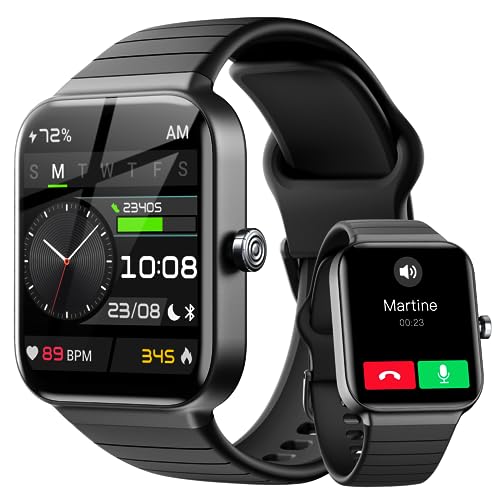 Reloj Inteligente Hombre con Llamadas y Voz de Alexa, 1.8' Smartwatch IP68 Reloj Deportivo Mujer con 100+ Modos Deportivos, Pulsera Actividad Pulsómetro/Monitor de Sueño/Podómetro para Android iOS