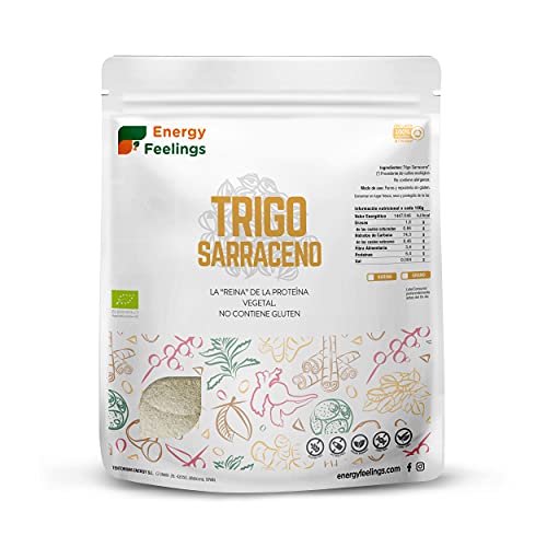 Energy Feelings | Harina De Trigo Sarraceno Ecológica | Harina Integral Sin Gluten | Fácil Digestión - 1,2 Kg