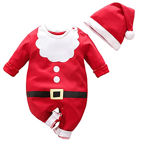 Unisexo Disfraz de Elfo Ropa,Disfraz Papa Noel Bebe Niño Recién Nacido Mono Bebe niñas y niños Mi Primera Navidad