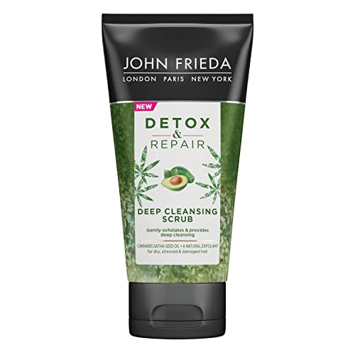 John Frieda | Detox & Repair | Exfoliante Capilar Natural de Limpieza Profunda | Elimina la Suciedad del Cuero Cabelludo | 150 ml