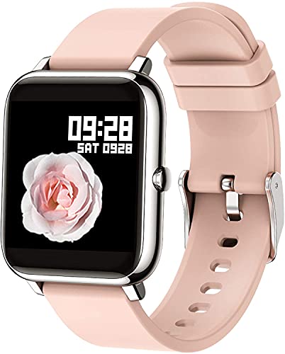 Popglory Smartwatch Recibir Whatsapp y Notificación Llamadas, Reloj Inteligente Mujer Presión Arterial Oxígeno Sanguíneo Ritmo Cardíaco, Pulsera Actividad Regalo Hombre Mujer para Android iOS