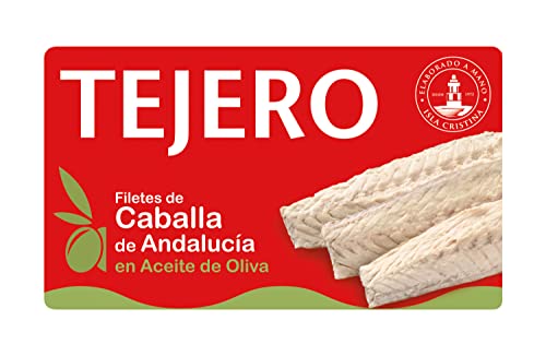 Tejero - Conserva de Pescado | Filetes de Caballa en Aceite de Oliva - 5 Latas x 120 g
