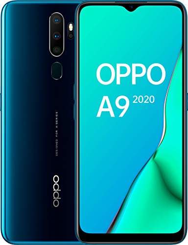 OPPO A9 2020 - Smartphone de 6.5' HD+, 4G Dual Sim, 8 Core, 128 GB, 4 GB RAM, 48 + 8 + 2 + 2 MP, 16 MP, Verde Marino [Versión ES/PT]