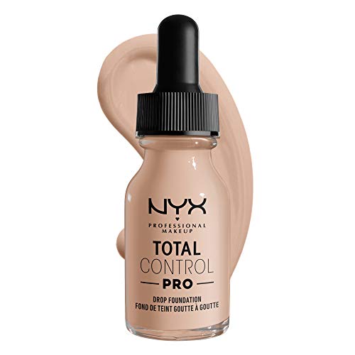 NYX Professional Makeup Base de maquillaje líquida Total Control Pro Drop, Dosificación precisa, Cobertura modulable y personalizable, Fórmula vegana, Acabado natural, 13 ml, Tono: 3 Porcelain
