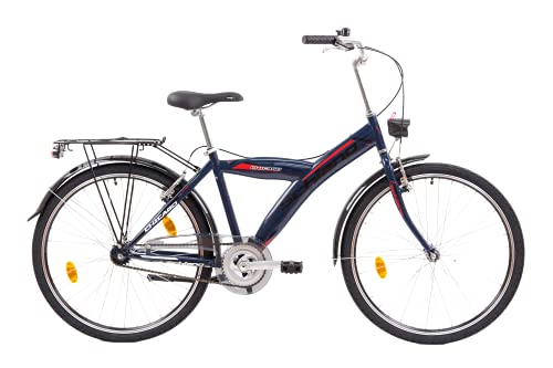 F.lli Schiano Chicago Bicicleta de Ciudad, Unisex-Adult, Azul, 26'