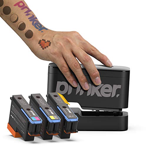PRINKER. COLOR YOUR WAY dispositivo tatuaje temporal paquete para su inmediata personalizado tatuajes temporales con prima cosmética a todo color + tinta negro - (negro)