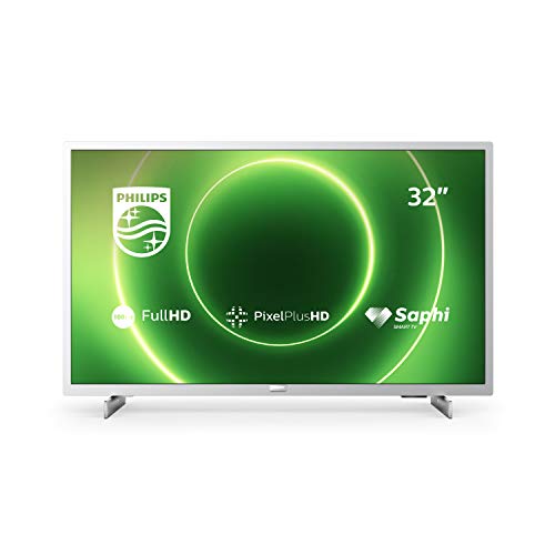 Philips TV 32PFS6855 32 pulgadas Full HD LED TV, HD Smart TV, pantalla para juegos, Saphi Smart TV, pantalla para juegos con bisel plateado