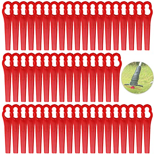 TOPJOWGA Cuchillas de Plástico Cortacésped, 120 Piezas Cuchillas Cortador de Césped Repuesto, Cuchillas de Recambio de Plástico, Cuchillas de Repuesto Rojo, Cuchillas de Repuesto de Plástico