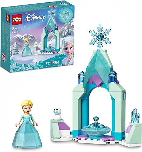 LEGO, 43199 Disney Frozen Patio del Castillo de Elsa, Frozen Juguetes de Construcción, Juego de Princesas, Mini Muñeca y Vestido de Diamante, Multicolor