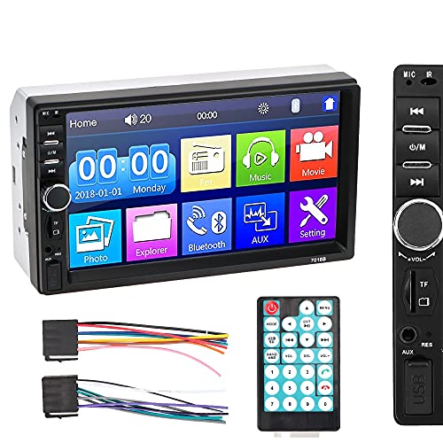 Nopnog Pantalla táctil para coche HD multimedia, reproductor MP5/FM, pantalla de inversión automática, 7 pulgadas