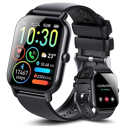 Ddidbi Reloj Inteligente Hombre Mujer con Llamada, 1,85' Smartwatch con 112Modo Deportivos, Monitor de Ritmo Cardíaco y Sueño, Impermeable IP68 Pulsera Actividad compatible con iOS Android (2 Correas)