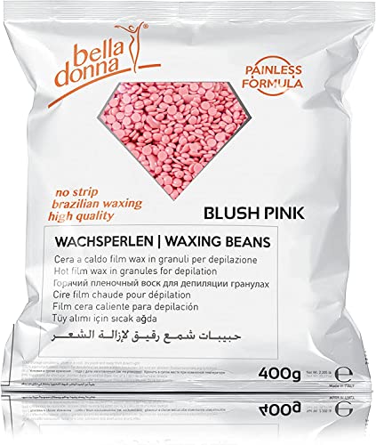 Bella Donna - Cera en perlas para depilación sin bandas y sin dolor, elástica y cremosa, 400 g, 'blush pink'
