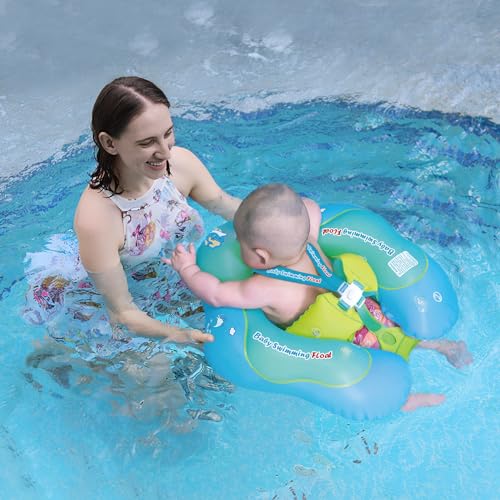 Free Swimming Baby Flotador inflable de natación para bebé, ayuda al bebé a aprender a patear y nadar para bebés de 3 a 72 meses (verde, L)