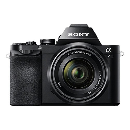 Sony Alpha ILCE-7K - Cámara EVIL (sensor Full Frame de 35 mm, 24.3 Mp, procesado en 16 bits, visor OLED, vídeo Full HD, Wi-Fi y NFC, objetivo 28-70 mm f/3.5-5.6 OSS), color negro