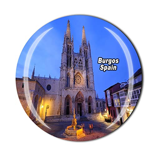 Burgos Spain - Imán para nevera (cristal, recuerdo turístico, colección de regalos), diseño de nevera
