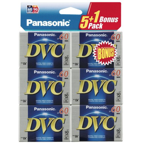 Panasonic 6 Mini-DV Video cassette 60 min 6 pieza(s) - Cinta de audio/video (60 min, 10500000-21000000 Hz, 6 pieza(s))