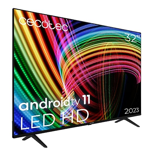 Cecotec Televisor LED 32' Smart TV A3 Series ALH30032. Resolución LED Full HD, Sistema Operativo Android TV 11, Google Voice Assitant y Chromecast, Sistema Dolby Vision, Modelo 2023
