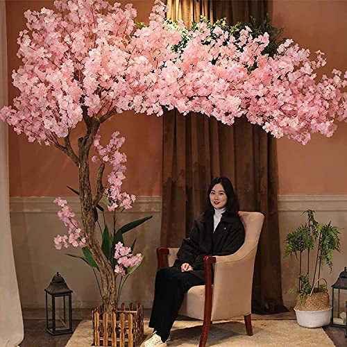 Árbol artificial de flor de cerezo rosa – Árbol de deseos de seda Sakura para bodas, fiestas, restaurantes, centros comerciales, decoración del hogar para interiores y exteriores