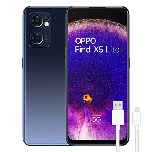 OPPO Find X5 Lite 5G - Teléfono Móvil libre, 8GB+256GB, Cámara 64+8+2+32 MP, Smartphone Android, Batería 4500mAh, Carga Rápida 65W, Dual SIM - Negro