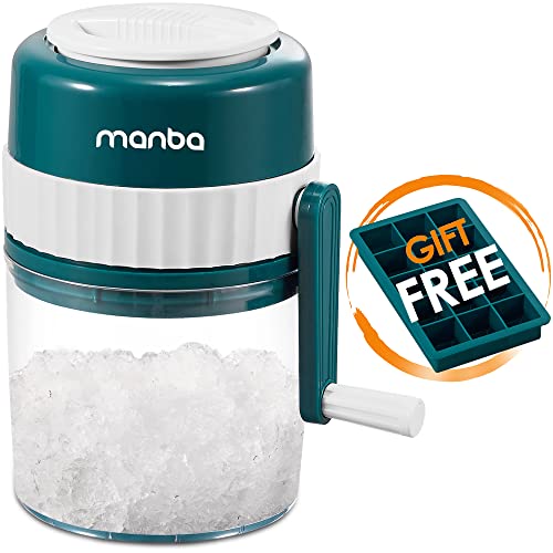 MANBA Manual Picadora de hielo raspado y máquina para hacer granizado - Trituradora portátil prémium - Sin BPA