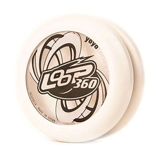 YoyoFactory Loop 360 Yo-Yo - Blanco (Genial para Principiantes, Juego Yoyo Moderno, Rodamiento de Bolas de Metal, Cuerda e Instrucciones Incluidas)