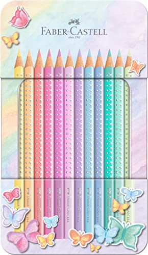 Faber-Castell 201910 - Lápices de colores pastel Sparkle 12 cajas de metal, 12 unidades (1 unidad)