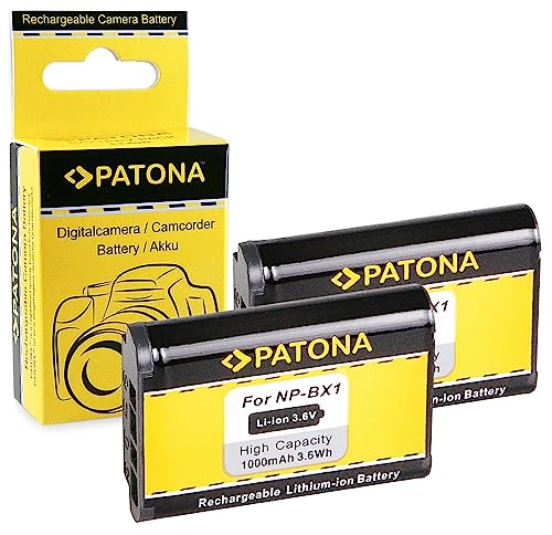PATONA 2X Bateria NP-BX1 Compatible con Sony CyberShot DSC-HX300 DSC-RX100 HDR-GWP88