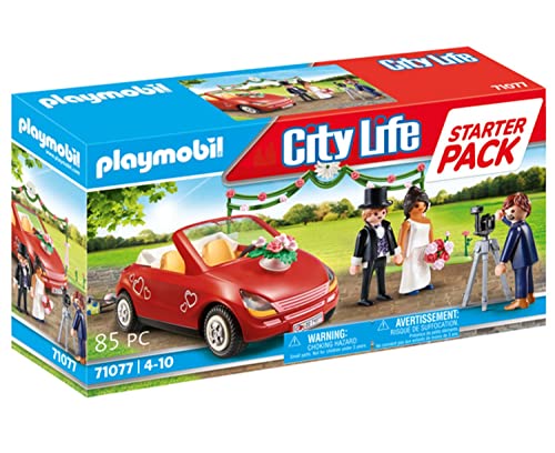 PLAYMOBIL City Life 71077 Starter Pack Boda, con Coche de Juguete, a Partir de 4 Años