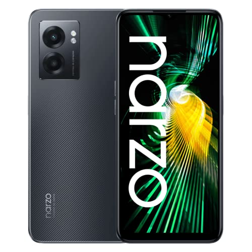 realme Narzo 50 5G-4+64 GB Smartphone Libre, Batería masiva de 5000 mAh, Procesador Dimensity 810 5G, Carga Dart de 33 W, Pantalla ultrafluida de 90 Hz, NFC, Dual Sim, Android 12, Hyper Black
