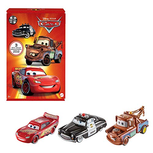 Disney - Cars Pack Tres Coches de Juguete Die-Cast Personajes de la Película (Mattel HBW14)