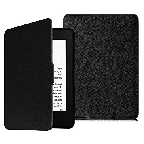 FINTIE SlimShell Funda para 6' Kindle Paperwhite (Modelo 2012-2017) - La Más Delgada y Ligera Carcasa con Función de Auto-Reposo/Activación (No se Adapta a 10.ª generación 2018),Negro