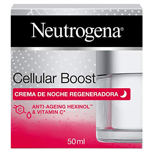 Neutrogena Cellular Boost Crema de Noche Regeneradora Anti-Edad con Vitamina C, para la Cara y el Cuello, 50 ml