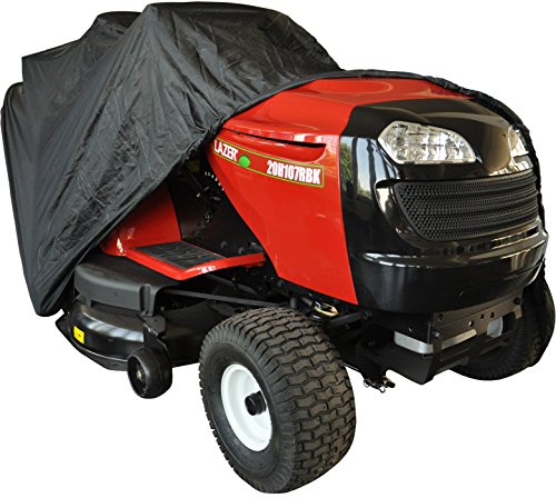Greenstar 507859 - Funda protectora para montar cortadoras de césped tractor con descarga trasera en poliéster, negro,