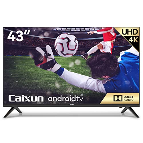 Caixun 43' Smart TV Ultra HD 4K Televisión, Android 9.0 TV con Asistente de Google, HDR10, WiFi, Modelo EC43S1UA